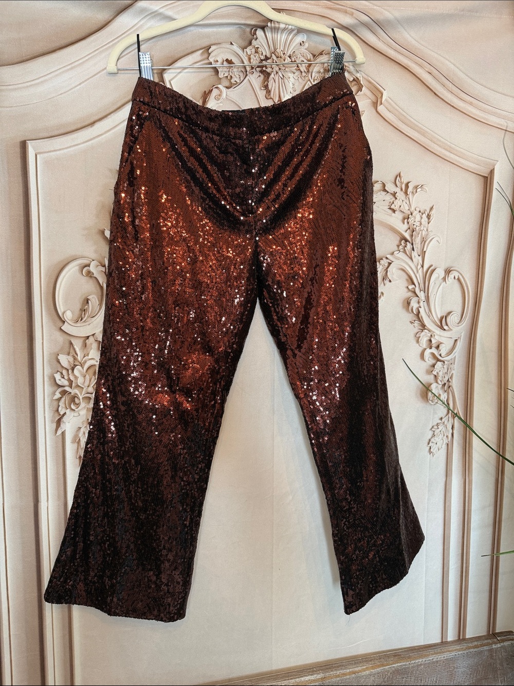 N 21 Copper Sequin Wide-Leg Pants